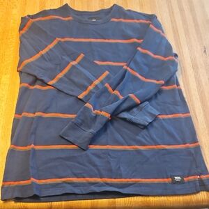 Vans Men's Long Sleeve Shirt in Navy and Orange